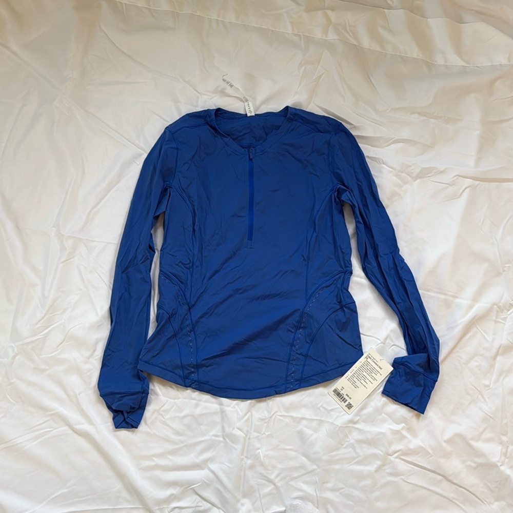 NWT Lululemon half zip top blue size 10